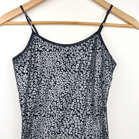 2000s Deb Cami Leopard Print Silver Metallic Size M Y2K Grunge Retro Mall Goth - Picture 5 of 7